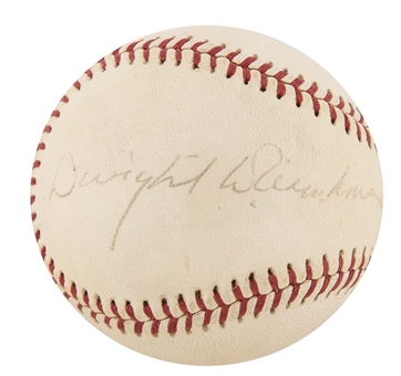 Dwight Eisenhower Signed OAL Cronin Baseball (Autry LOA & Beckett)